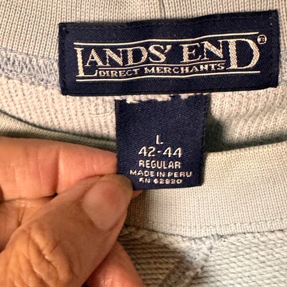 Lands End Large Mens Light Blue Casual Crewneck Sweatshirt - Picture 6 of 12